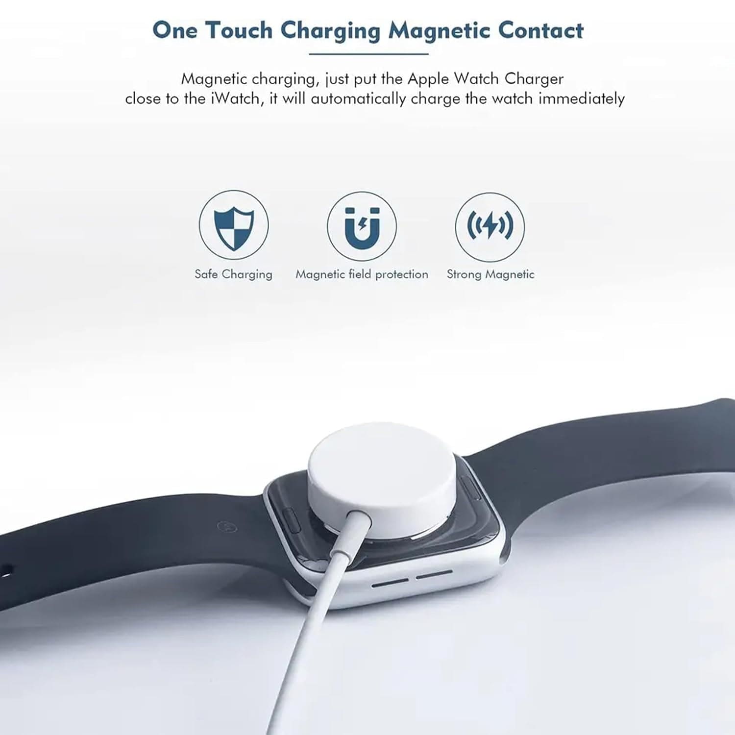 Replacement for Watch Charger Magnetic Fast Charging Cable, [4.9FT/1.5M] Portable USB Charging Cable, Compatible with Watch Series Ultra/8/7/6/SE/SE2/5/4/3/2/1  - White